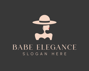 Elegant Stylish Hat Lady logo design