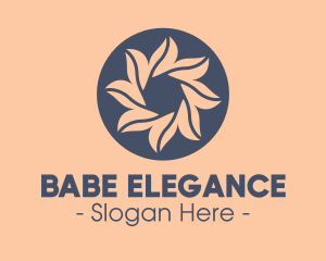 Spa Floral Emblem logo design