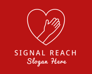 Reaching Hands Heart Frame logo design