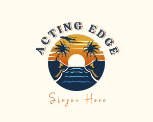 Tropical Beach Getaway logo design