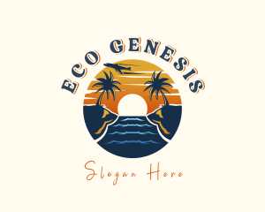 Tropical Beach Getaway logo design