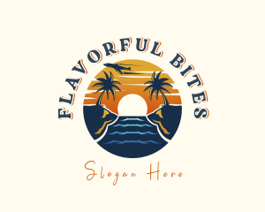 Tropical Beach Getaway logo design