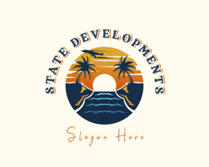 Tropical Beach Getaway logo design