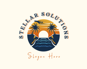 Tropical Beach Getaway logo design