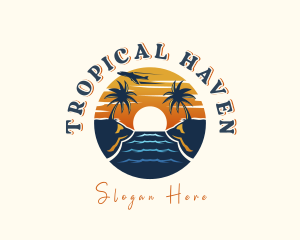 Tropical Beach Getaway logo design