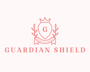 Wreath Crown Shield logo design