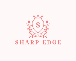 Wreath Crown Shield logo design