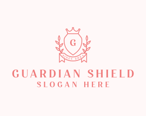 Wreath Crown Shield logo design