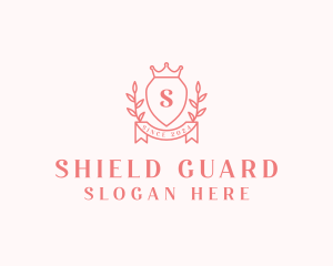 Wreath Crown Shield logo design