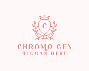 Wreath Crown Shield logo design