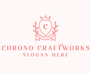 Wreath Crown Shield logo design