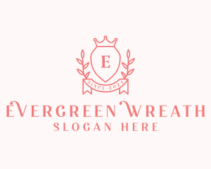 Wreath Crown Shield logo design