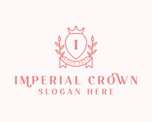 Wreath Crown Shield logo design