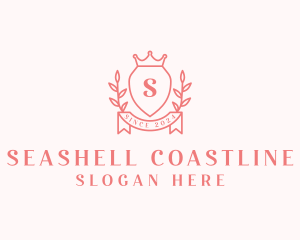 Wreath Crown Shield logo design