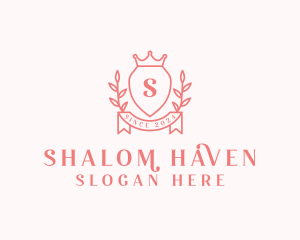 Wreath Crown Shield logo design