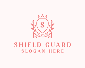 Wreath Crown Shield logo design