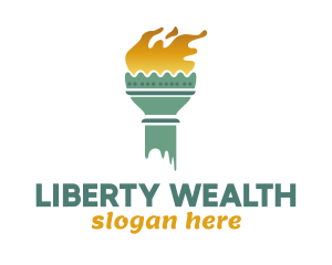 Liberty Torch Flame logo design