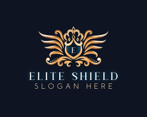 Crown Shield Wings logo design