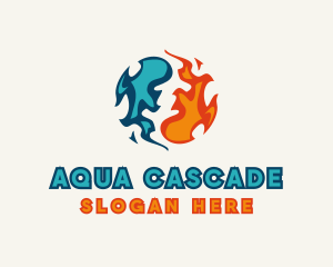 Water Fire Element logo design