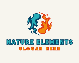 Water Fire Element logo design