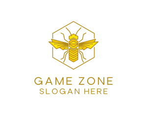 Geometric Bee Wing logo