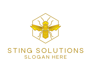 Geometric Bee Wing logo design