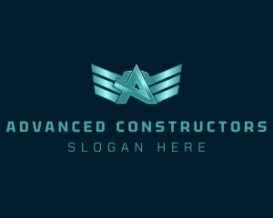 Industrial Wings Letter A logo design