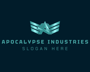 Industrial Wings Letter A logo design