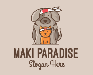 Japanese Samurai Pets logo design