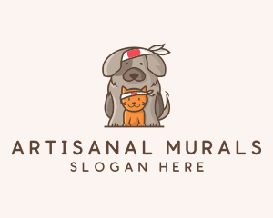 Japanese Samurai Pets logo design