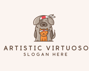 Japanese Samurai Pets logo design