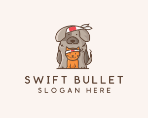 Japanese Samurai Pets logo design