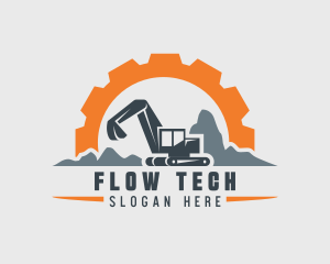 Construction Excavator Digger logo design