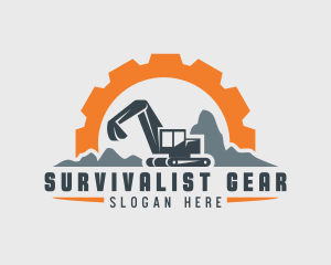 Construction Excavator Digger logo design