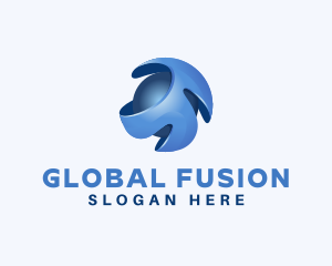 3d Global Business logo design