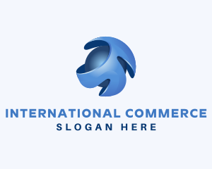 3d Global Business logo design