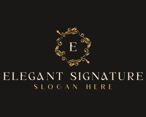 Luxury Leaf Ornament logo design