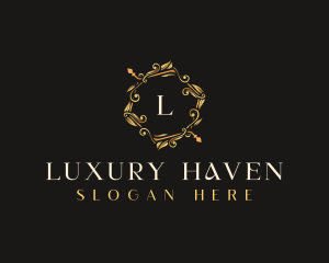 Luxury Leaf Ornament logo design