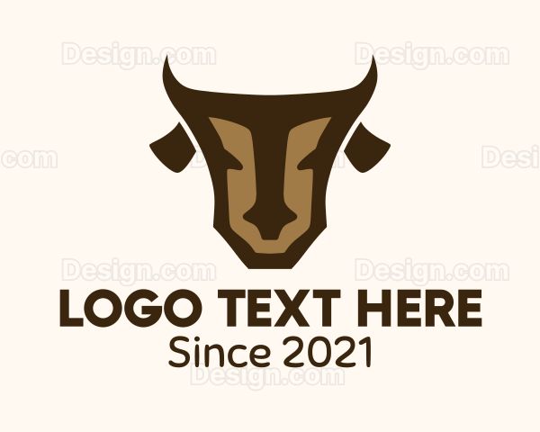 Abstract Brown Cow Logo