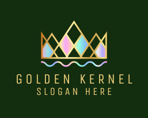 Shiny Golden Crown logo design