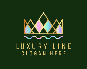 Shiny Golden Crown logo design