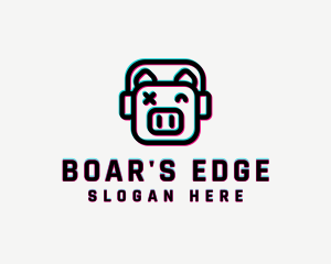 Headphone Pig Glitch logo