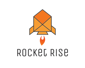 Envelope Mail Rocket logo design