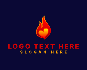 Hot Flame Heart logo