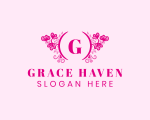 Pink Wreath Lettermark logo