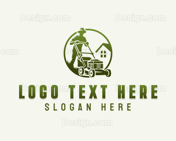 Lawn Mower Gardener Logo