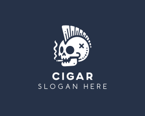 Punk Skull Cigarette logo design