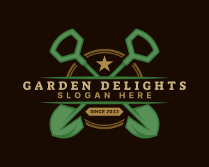 Shovel Landscaping Garden logo design