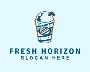 Blue Refreshment Glitch logo