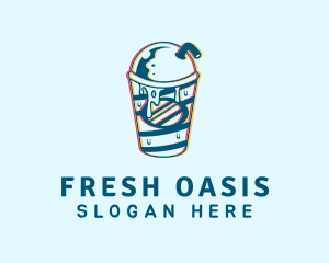 Blue Refreshment Glitch logo